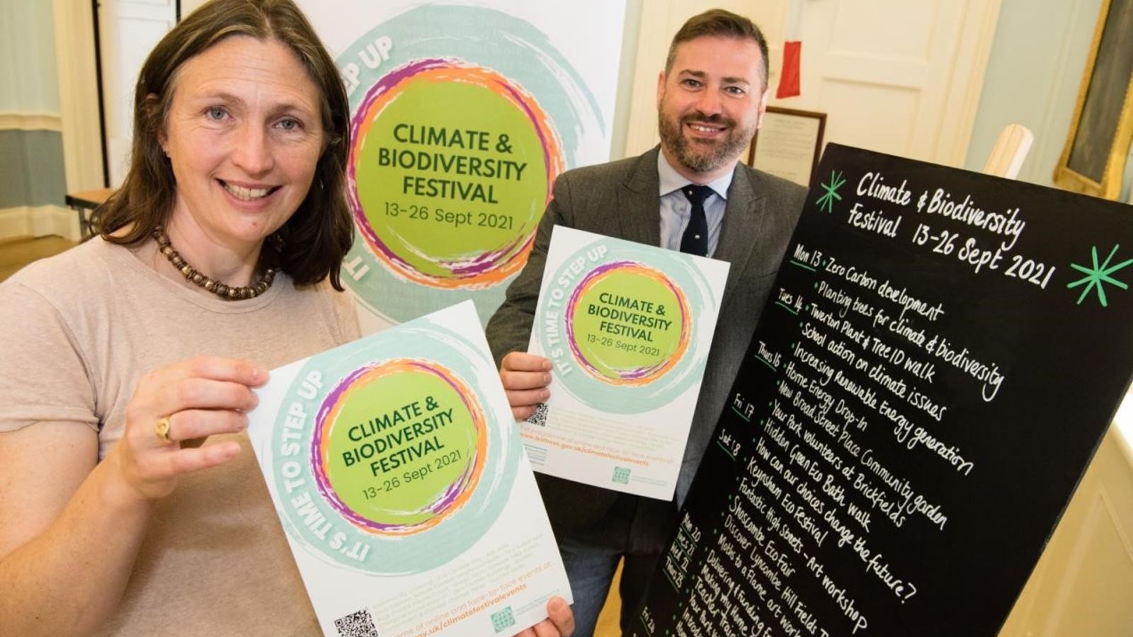 Pictured at today's launch, Councillor Sarah Warren ,deputy leader and cabinet member for Climate Change and Sustainable Transport, and Councillor Kevin Guy, B&NES Council leader